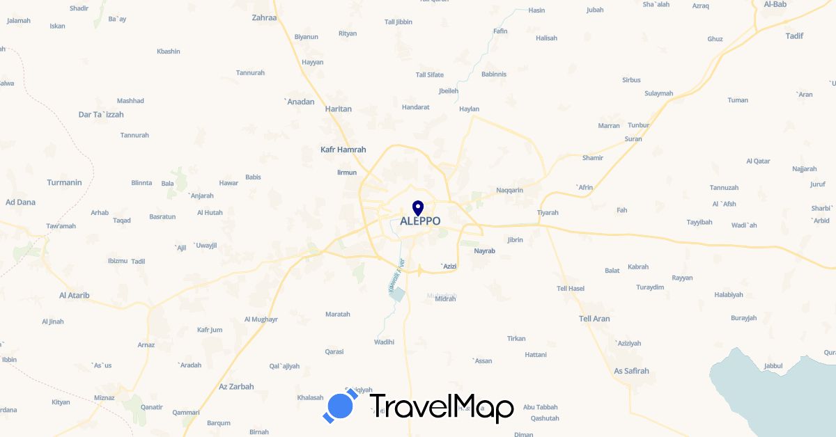 TravelMap itinerary: driving in Syria (Asia)